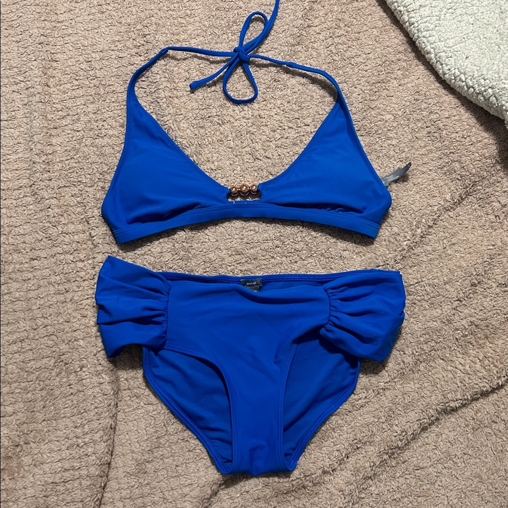 Aerie Vibrant Blue Bikini Top And Bottom
